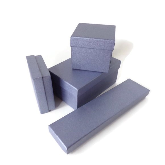 Jewelry Packing Boxes Various Sizes 3in to 5in Gray 12 Pieces 2351 - Picture 1 of 5